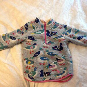 Mini Boden Reversible Sherpa Pullover with Ducks